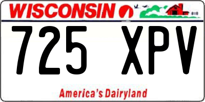 WI license plate 725XPV