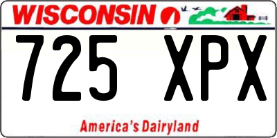 WI license plate 725XPX