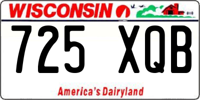 WI license plate 725XQB