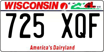WI license plate 725XQF