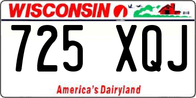 WI license plate 725XQJ