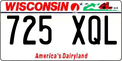 WI license plate 725XQL