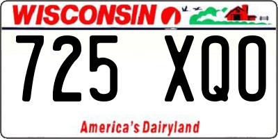 WI license plate 725XQO