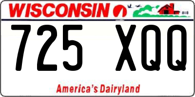 WI license plate 725XQQ