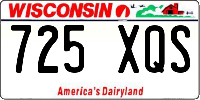 WI license plate 725XQS