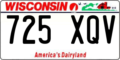 WI license plate 725XQV