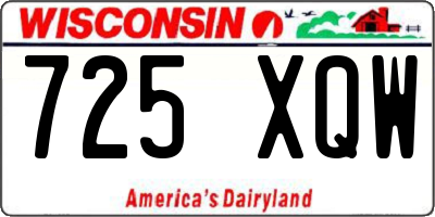 WI license plate 725XQW