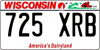 WI license plate 725XRB