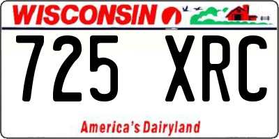 WI license plate 725XRC
