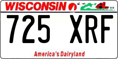 WI license plate 725XRF