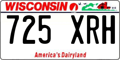WI license plate 725XRH