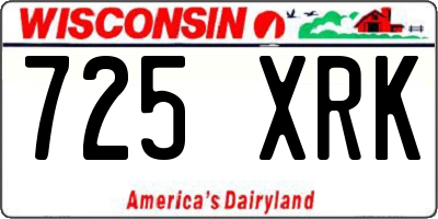 WI license plate 725XRK