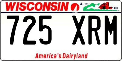 WI license plate 725XRM