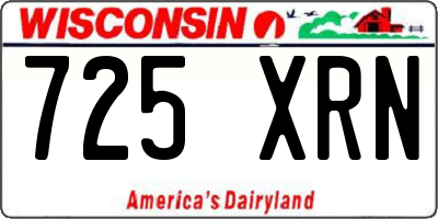 WI license plate 725XRN