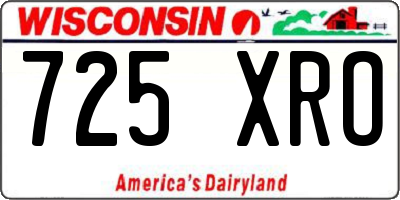 WI license plate 725XRO