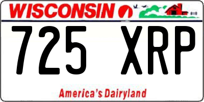 WI license plate 725XRP