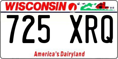 WI license plate 725XRQ