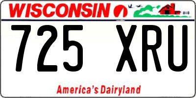 WI license plate 725XRU