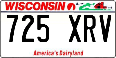 WI license plate 725XRV