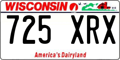 WI license plate 725XRX