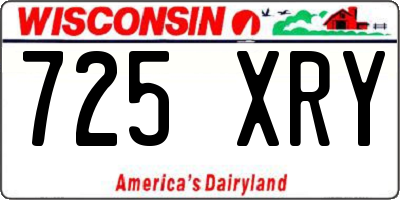 WI license plate 725XRY