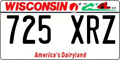 WI license plate 725XRZ