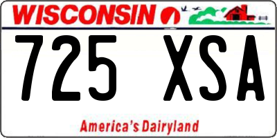 WI license plate 725XSA