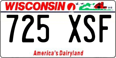 WI license plate 725XSF