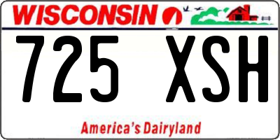 WI license plate 725XSH