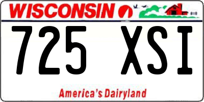 WI license plate 725XSI