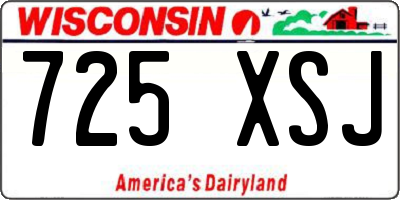 WI license plate 725XSJ