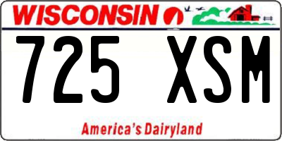WI license plate 725XSM