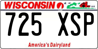 WI license plate 725XSP