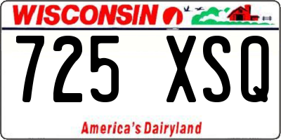 WI license plate 725XSQ