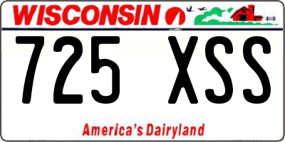 WI license plate 725XSS