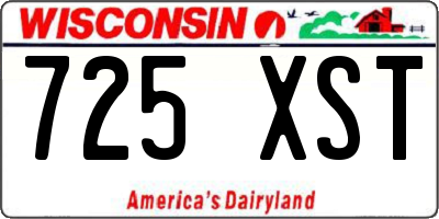 WI license plate 725XST