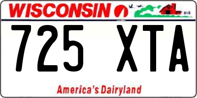 WI license plate 725XTA