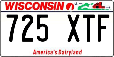 WI license plate 725XTF