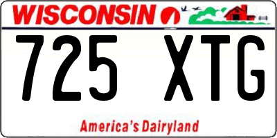 WI license plate 725XTG