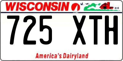 WI license plate 725XTH
