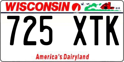 WI license plate 725XTK