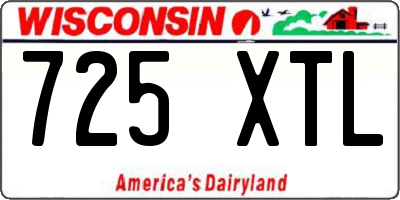 WI license plate 725XTL