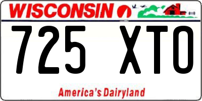 WI license plate 725XTO