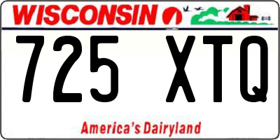 WI license plate 725XTQ