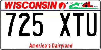 WI license plate 725XTU