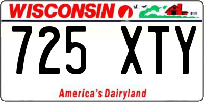 WI license plate 725XTY