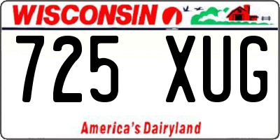 WI license plate 725XUG