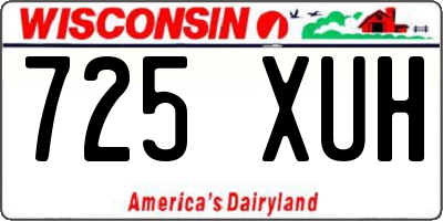 WI license plate 725XUH