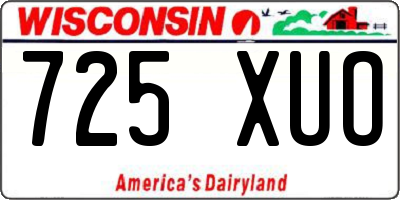 WI license plate 725XUO