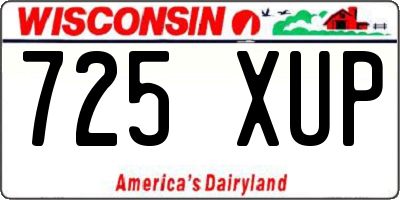 WI license plate 725XUP